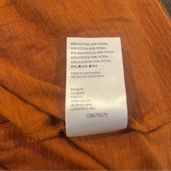 Anthropologie Burnt Orange Lillian Ruched Tank Medium Flowy Summer Boho Casual - Picture 7 of 8